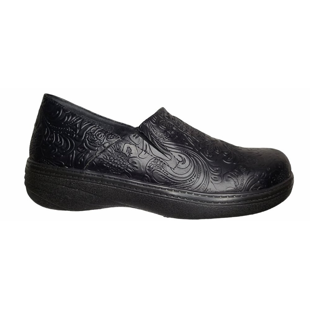 Landau Women's Vitality Leather Slip-On Nursing Clogs Black Size W6